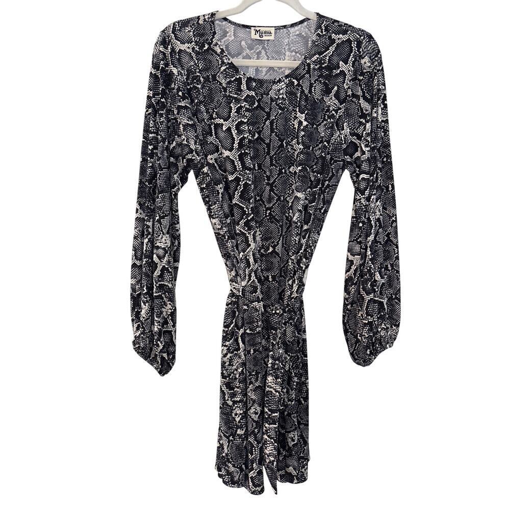 Show Me Your Mumu Midi Dress Women’s Sz Medium Snakeprint A-line Oversized - Picture 2 of 8